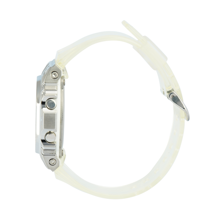 Jam Tangan Casio G-Shock GM-5600SCM-1D Men Special Colour Models Camouflage Series Digital Dial Transparent White Resin Band