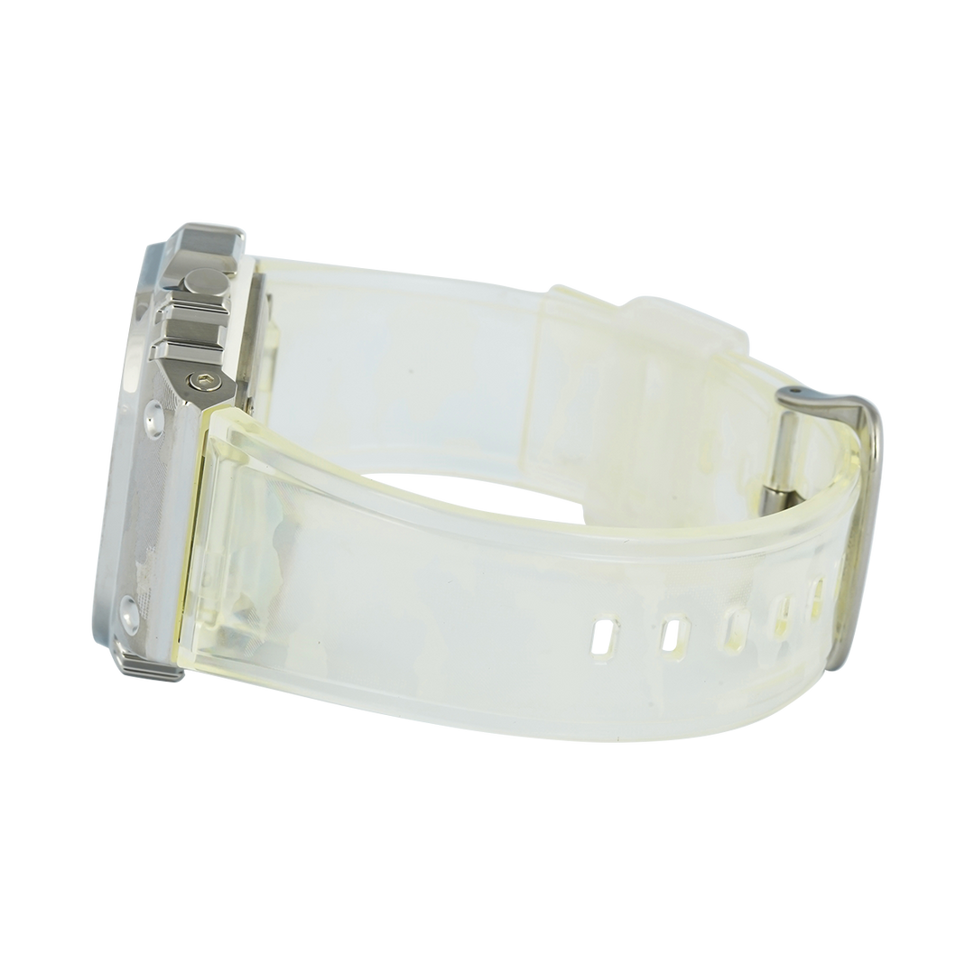 Jam Tangan Casio G-Shock GM-5600SCM-1D Men Special Colour Models Camouflage Series Digital Dial Transparent White Resin Band