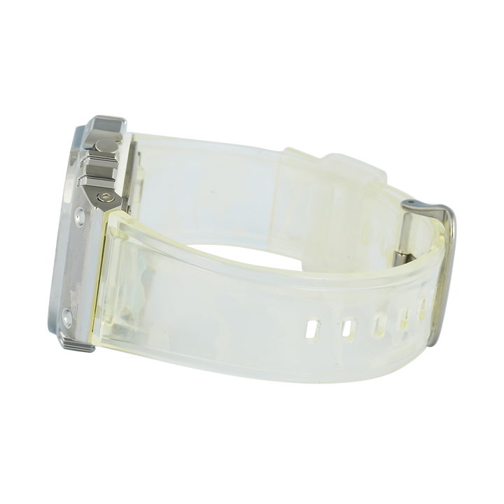 Jam Tangan Casio G-Shock GM-5600SCM-1D Men Special Colour Models Camouflage Series Digital Dial Transparent White Resin Band
