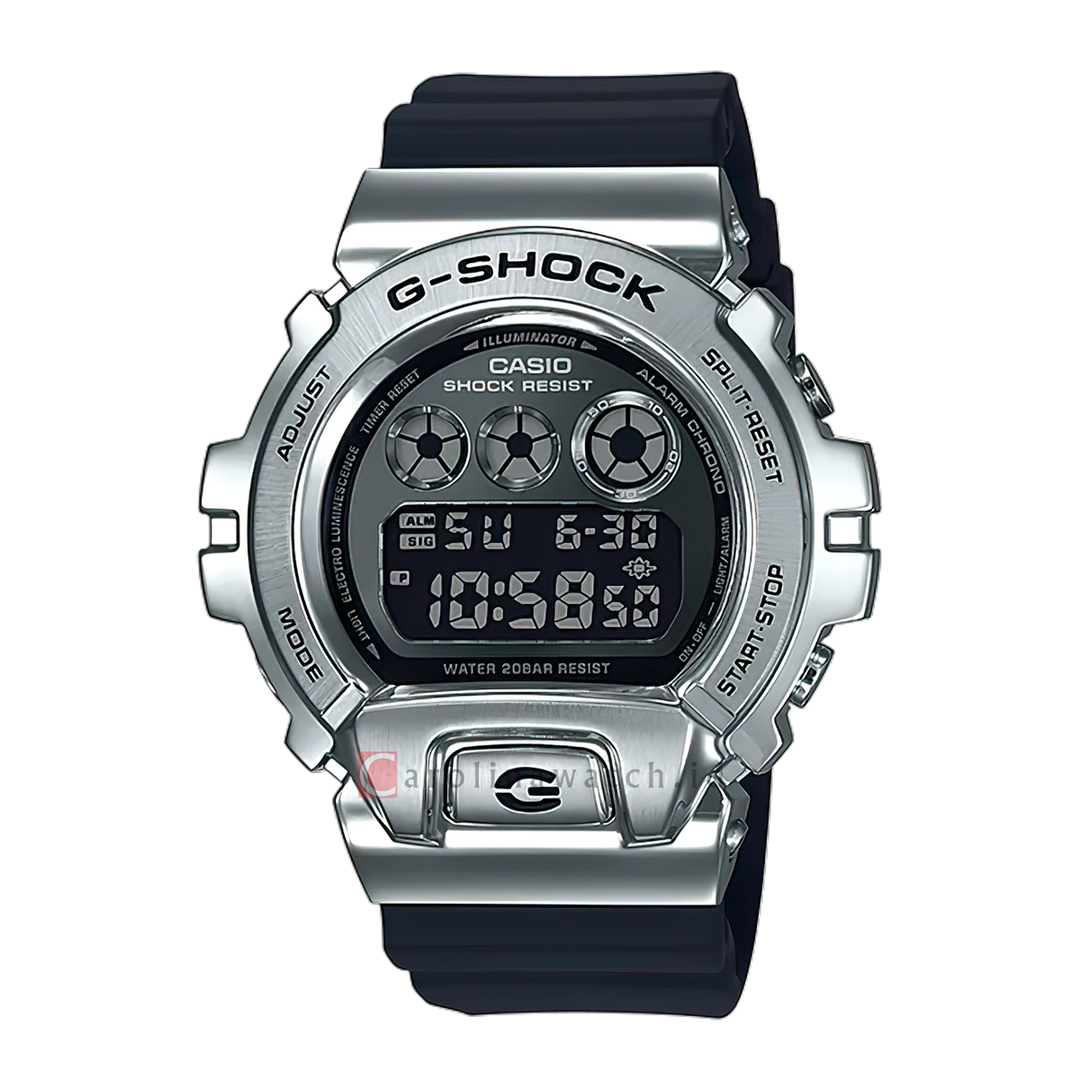 Jam Tangan CASIO G SHOCK GM-6900-1D Metal Cover 25th Anniversary Men Black Digital Dial Black Resin Band