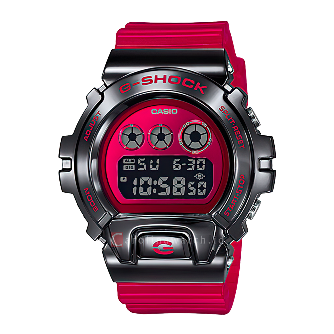 Jam Tangan Casio G-Shock GM-6900B-4D Men Digital Dial Transparent Red Resin Band