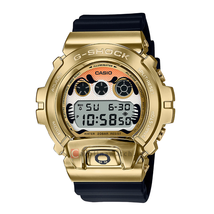 Jam Tangan CASIO G SHOCK GM-6900GDA-9D Men Japanese Daruma Digital Dial Black Resin Band