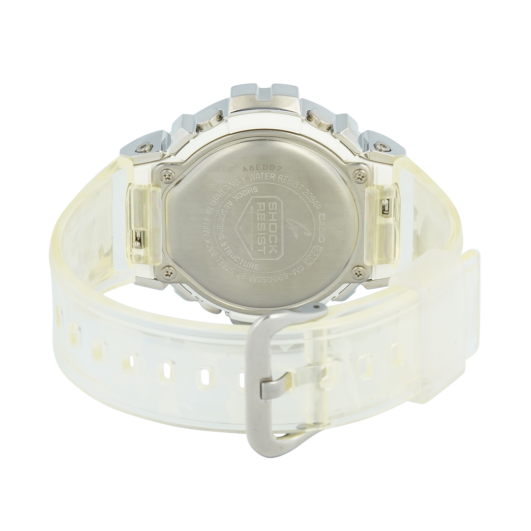 Jam Tangan Casio G-Shock GM-6900SCM-1D Men Digital Dial Transparent White Resin Band