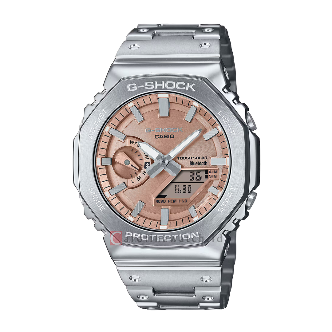 Jam Tangan CASIO G SHOCK GM-B2100AD-5A Men CasiOak Solar Full Metal Analog Digital Dial Stainless Steel Band