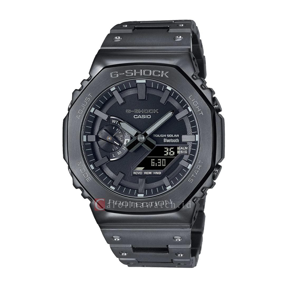 Jam Tangan CASIO G SHOCK GM-B2100BD-1A Men Solar Full Metal Analog Digital Dial Gun Metal Stainless Steel Band