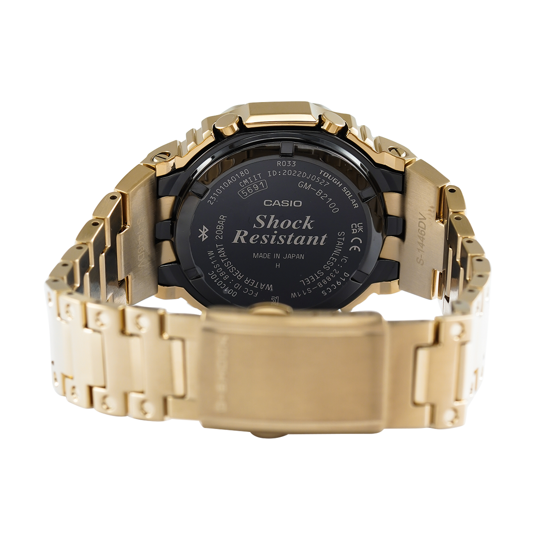 Jam Tangan G SHOCK GM-B2100GD-9A Men Black Digital Analog Dial Gold Stainles Steel band