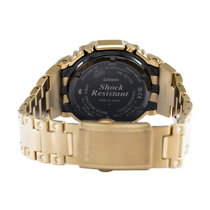 Jam Tangan G SHOCK GM-B2100GD-9A Men Black Digital Analog Dial Gold Stainles Steel band