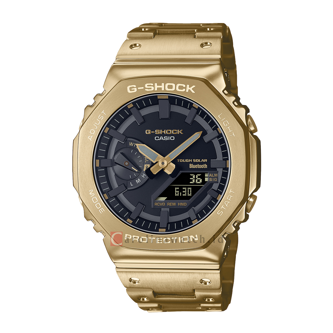 Jam Tangan G SHOCK GM-B2100GD-9A Men Black Digital Analog Dial Gold Stainles Steel band