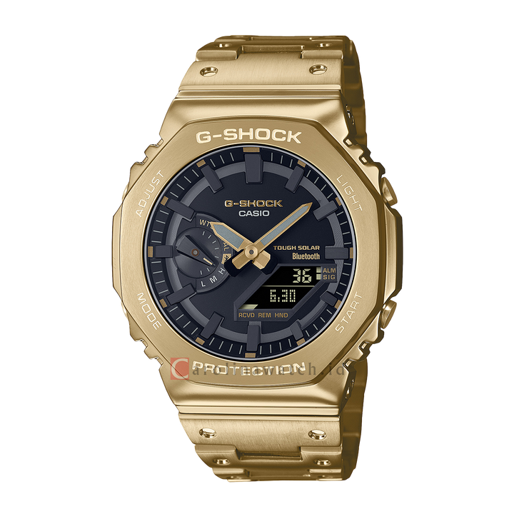 Jam Tangan G SHOCK GM-B2100GD-9A Men Black Digital Analog Dial Gold Stainles Steel band