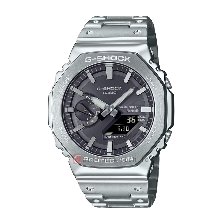 Jam Tangan CASIO G SHOCK GM-B2100SD-1A Men CasiOak Solar Full Metal Black Analog Digital Dial Stainless Steel Band