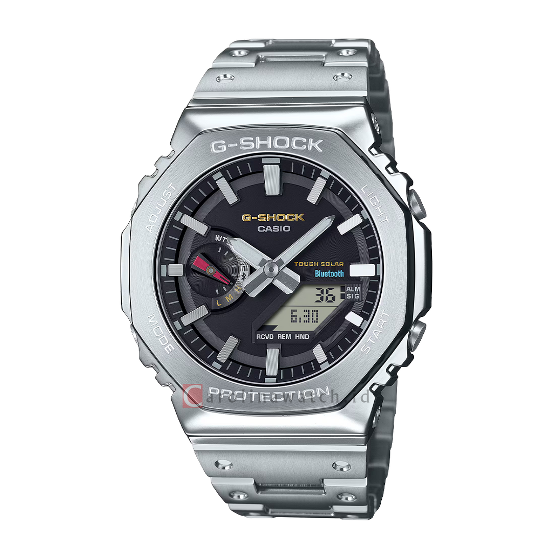 Jam Tangan CASIO G SHOCK GM-B2100SD-1C Men CasiOak Solar Full Metal Analog Digital Dial Stainless Steel Band