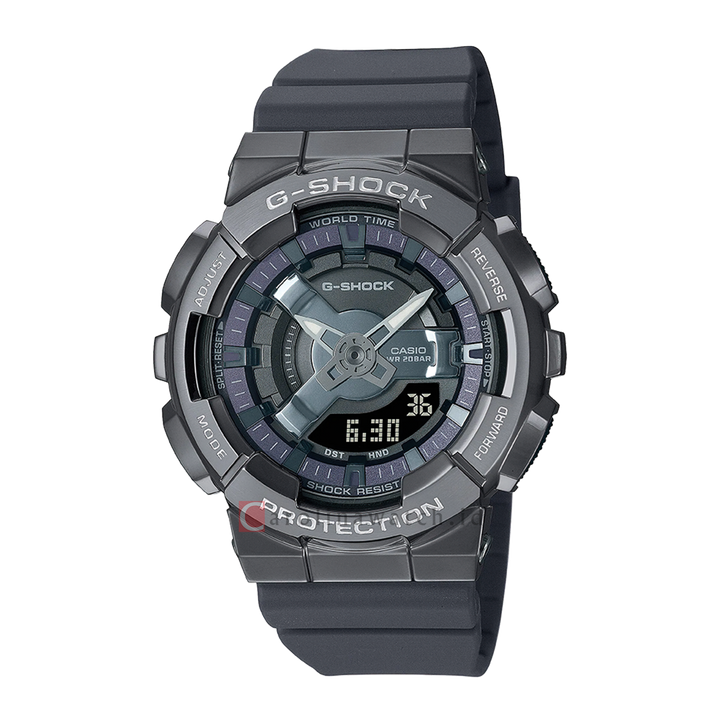 Jam Tangan CASIO G SHOCK GM-S110B-8A Women Tough Charm Digital Analog Dial Black Resin Band