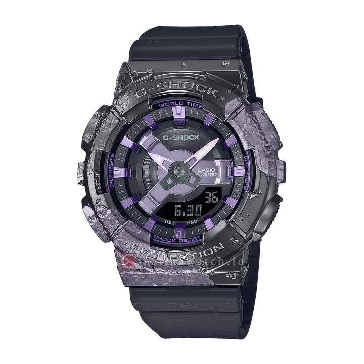 Jam Tangan G SHOCK X Calcite GM-S114GEM-1A2 40th Anniversary Adventurers Stone Women Digital Analog Dial Black Resin Band