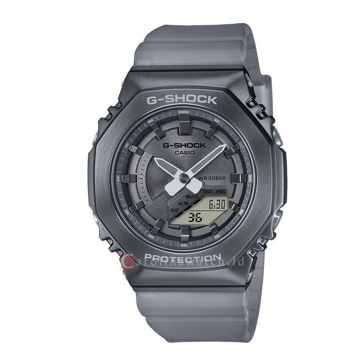 Jam Tangan CASIO G SHOCK GM-S2100MF-1A Women Midnight Fog Series Digital Analog Dial Grey Clear Resin Band