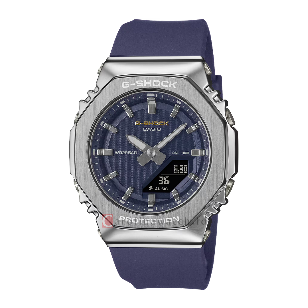 Jam Tangan Casio G-SHOCK GM-S2110SH-2A Women Precious Heart Selection 2025 CasiOak Dark Blue Dial Resin Band