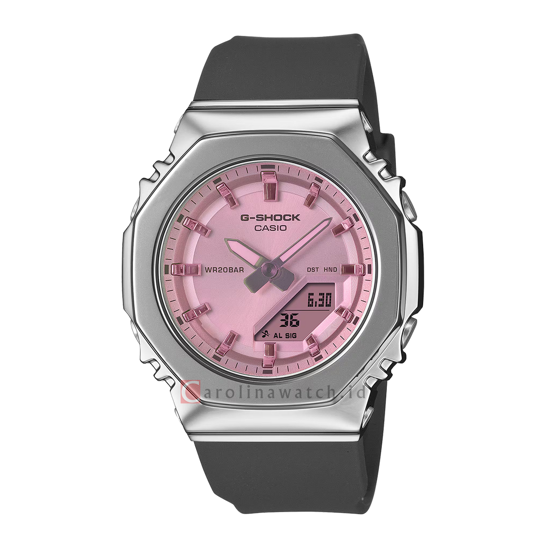 Jam Tangan Casio G-Shock GM-S2110SR-1A Women Pink Analog Digital Dial Black Resin Band
