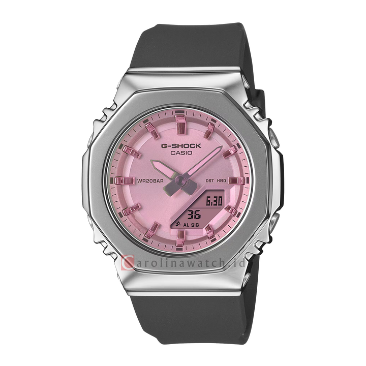 Jam Tangan Casio G-Shock GM-S2110SR-1A Women Pink Analog Digital Dial Black Resin Band