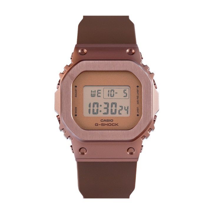 Jam Tangan Casio G-Shock GM-S5600BR-5D Women Bronze Glow Digital Dial Bronze Resin Band