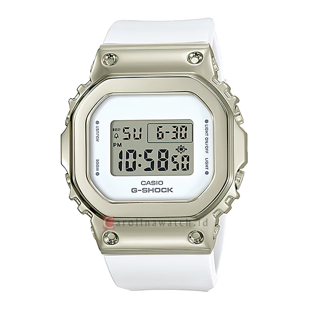 Jam Tangan CASIO G SHOCK GM-S5600G-7D Unisex Digital Dial White Resin Band