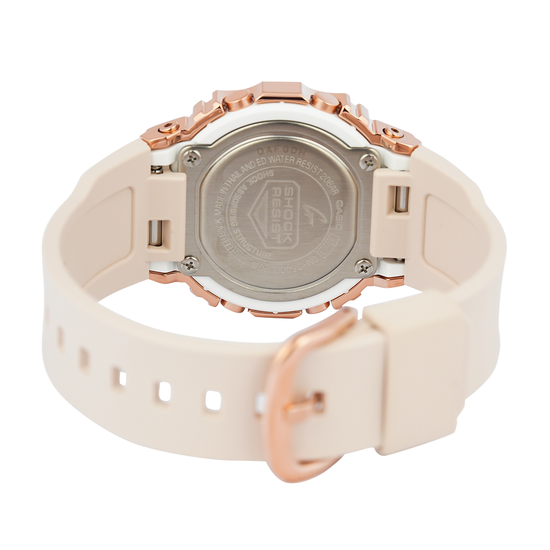 Jam Tangan Casio G-Shock GM-S5600UPG-4D Women Digital Dial Beige Resin Band