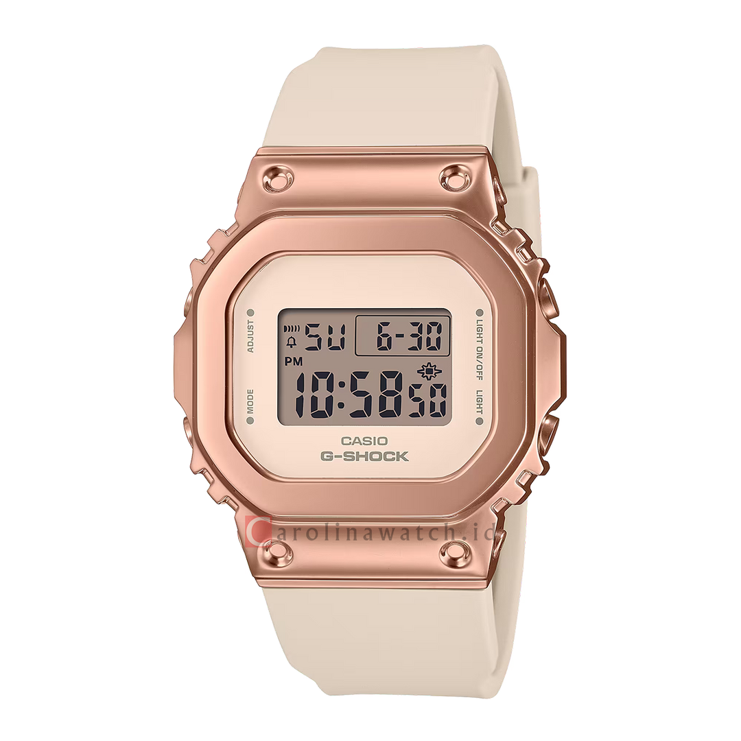 Jam Tangan Casio G-Shock GM-S5600UPG-4D Women Digital Dial Beige Resin Band