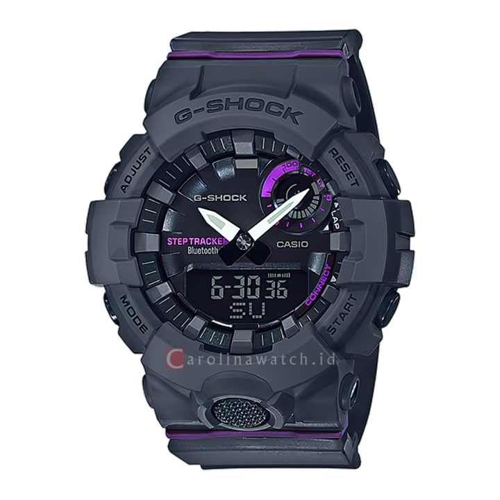 Jam Tangan Casio G-Shock GMA-B800-8A G-Squad Women Grey Digital Analog Dial Grey Resin Band