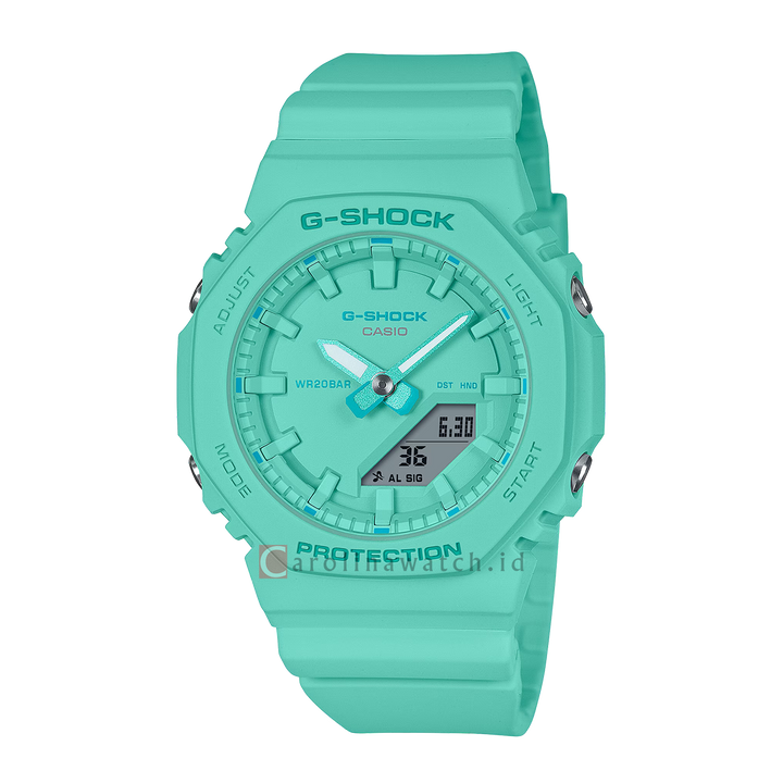 Jam Tangan Casio G-Shock GMA-P2100-2A Women Green Digital Analog Dial Green Resin Band