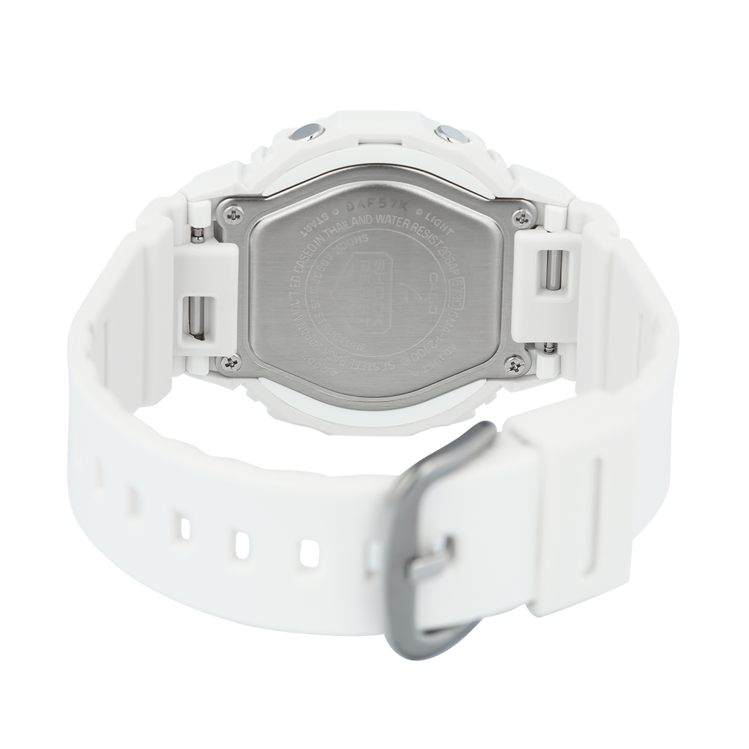 Jam Tangan Casio G-Shock GMA-P2100-7A Women White Digital Analog Dial White Resin Band