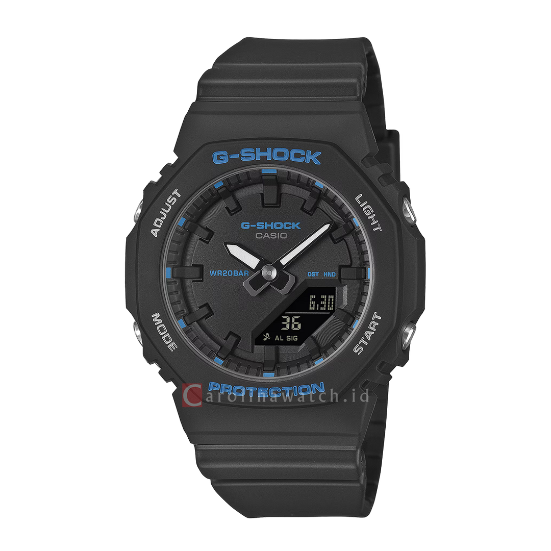 Jam Tangan Casio G-Shock GMA-P2100BA-1A Women CasiOak Black Dial Black Resin Band