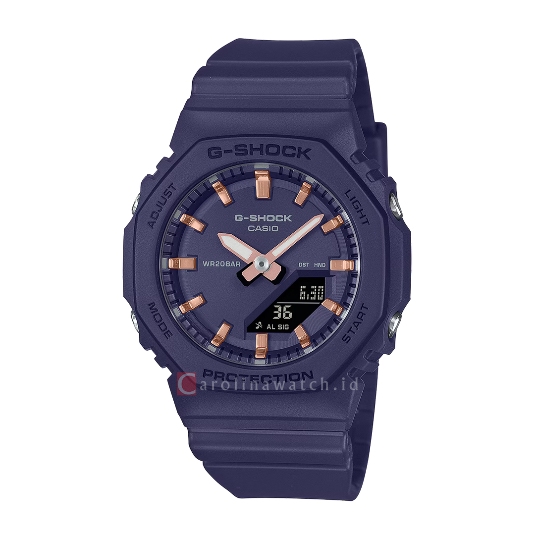 Jam Tangan Casio G-Shock Power Pink Series GMA-P2100M-2A Women CasiOak Purple Digital Analog Dial Purple Resin Band