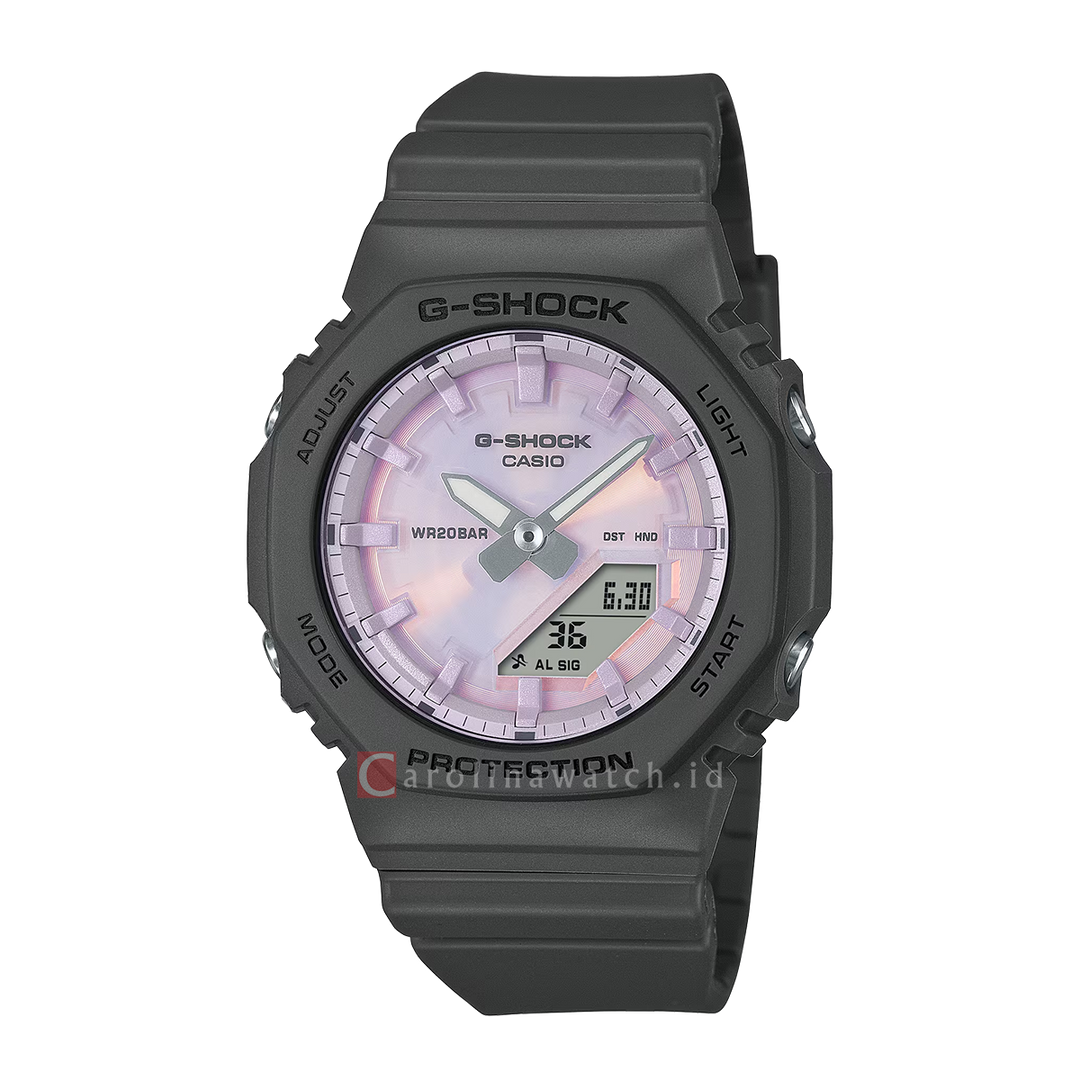 Jam Tangan Casio G-Shock GMA-P2100PC-1A Women CasiOak Pink & Purple Digital Analog Dial Black Resin Band