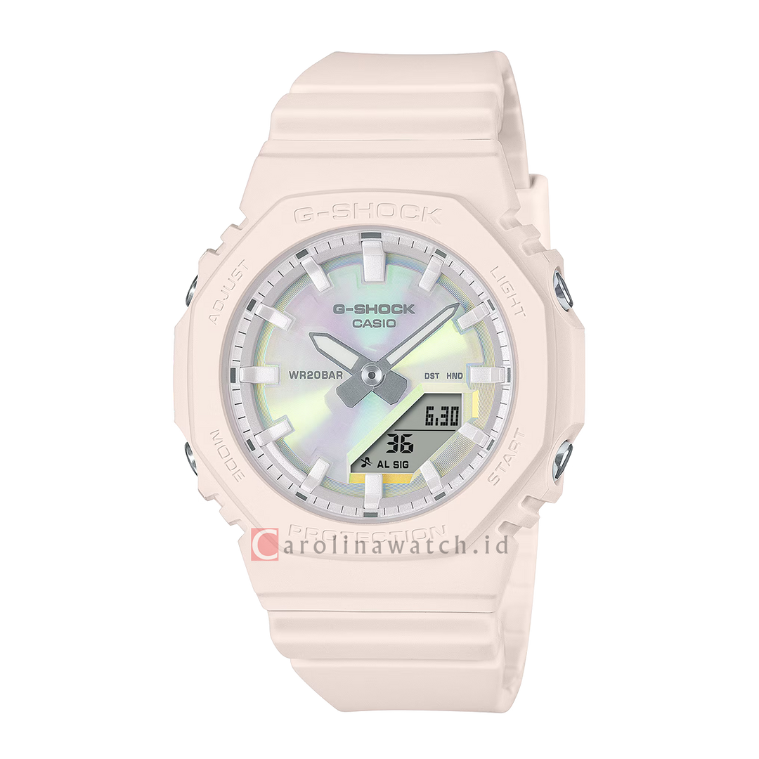 Jam Tangan Casio G-Shock GMA-P2100PC-4A Women CasiOak Polarized Digital Analog Dial Soft Pink Resin Band