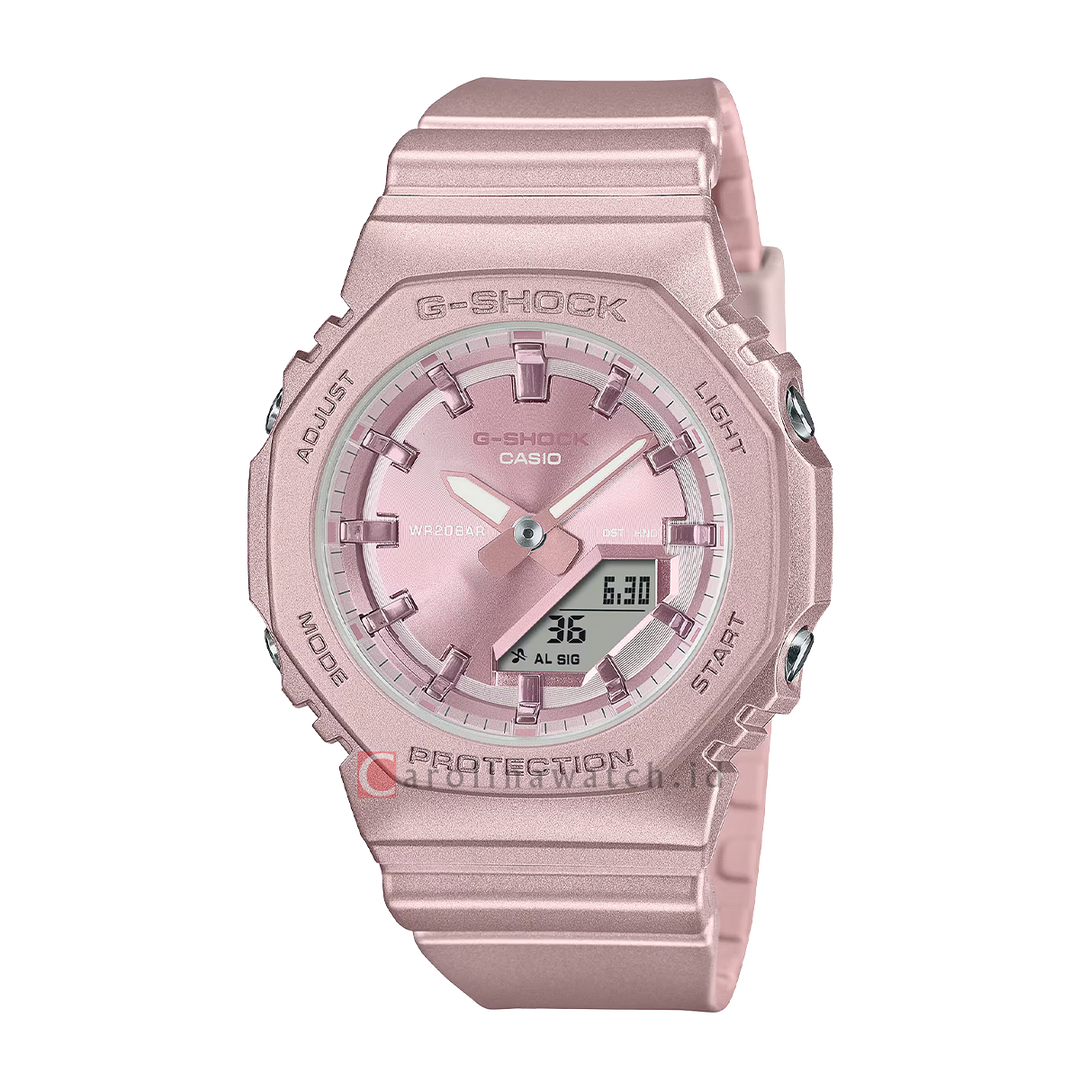 Jam Tangan Casio G-Shock GMA-P2100ST-4A Women Pink Digital Analog Dial Pink Resin Band