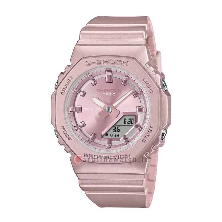 Jam Tangan Casio G-Shock GMA-P2100ST-4A Women Pink Digital Analog Dial Pink Resin Band