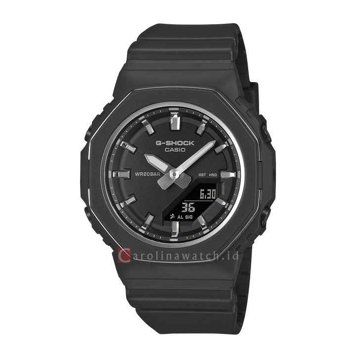 Jam Tangan Casio G-Shock GMA-P2110-1A Women Black Digital Analog Dial Black Resin Band
