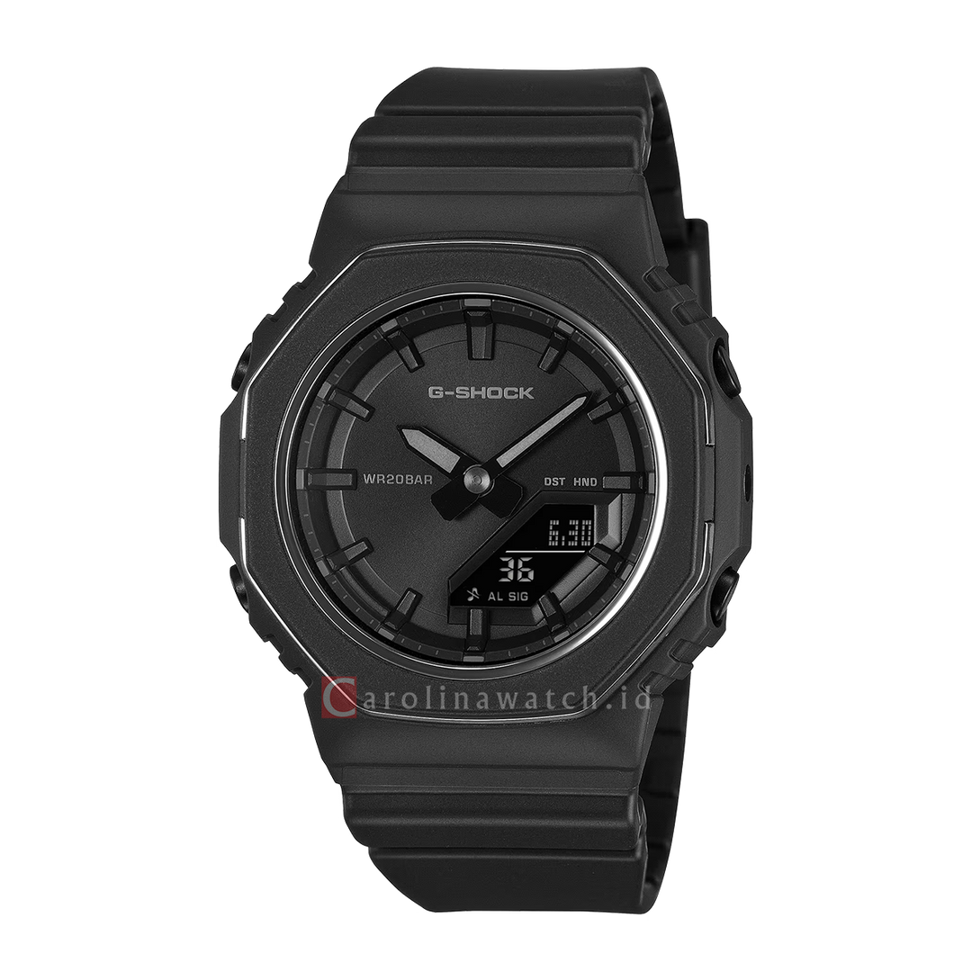 Jam Tangan Casio G-Shock GMA-P2110B-1A Women Black Digital Analog Dial Black Resin Band