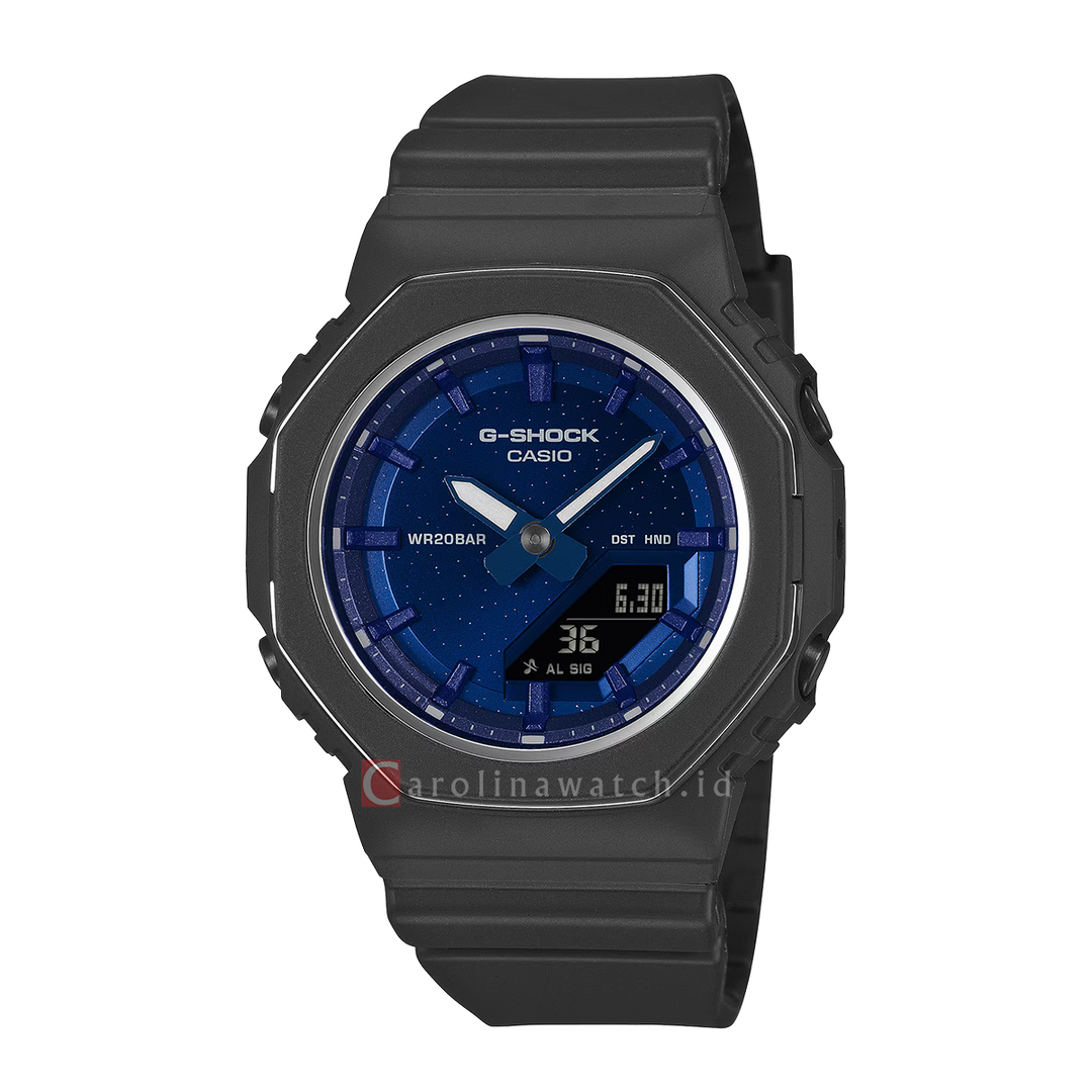 Jam Tangan Casio G-Shock GMA-P2110SC-2A Women Navy Blue Lapis Lazuli Digital Analog Dial Black Resin Band