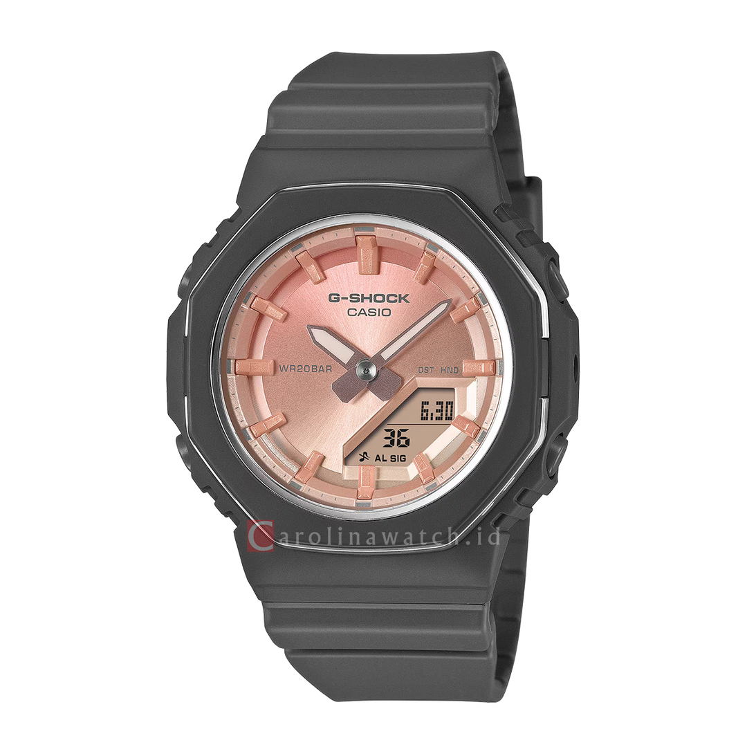 Jam Tangan Casio G-Shock GMA-P2110SC-4A Women Light Pink Rose Quartz Digital Analog Dial Black Resin Band