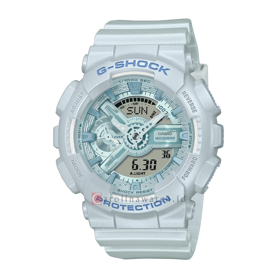 Jam Tangan Casio G-Shock GMA-S110ST-2A Silk Texture Series Women Blue Dial Blue Resin Band