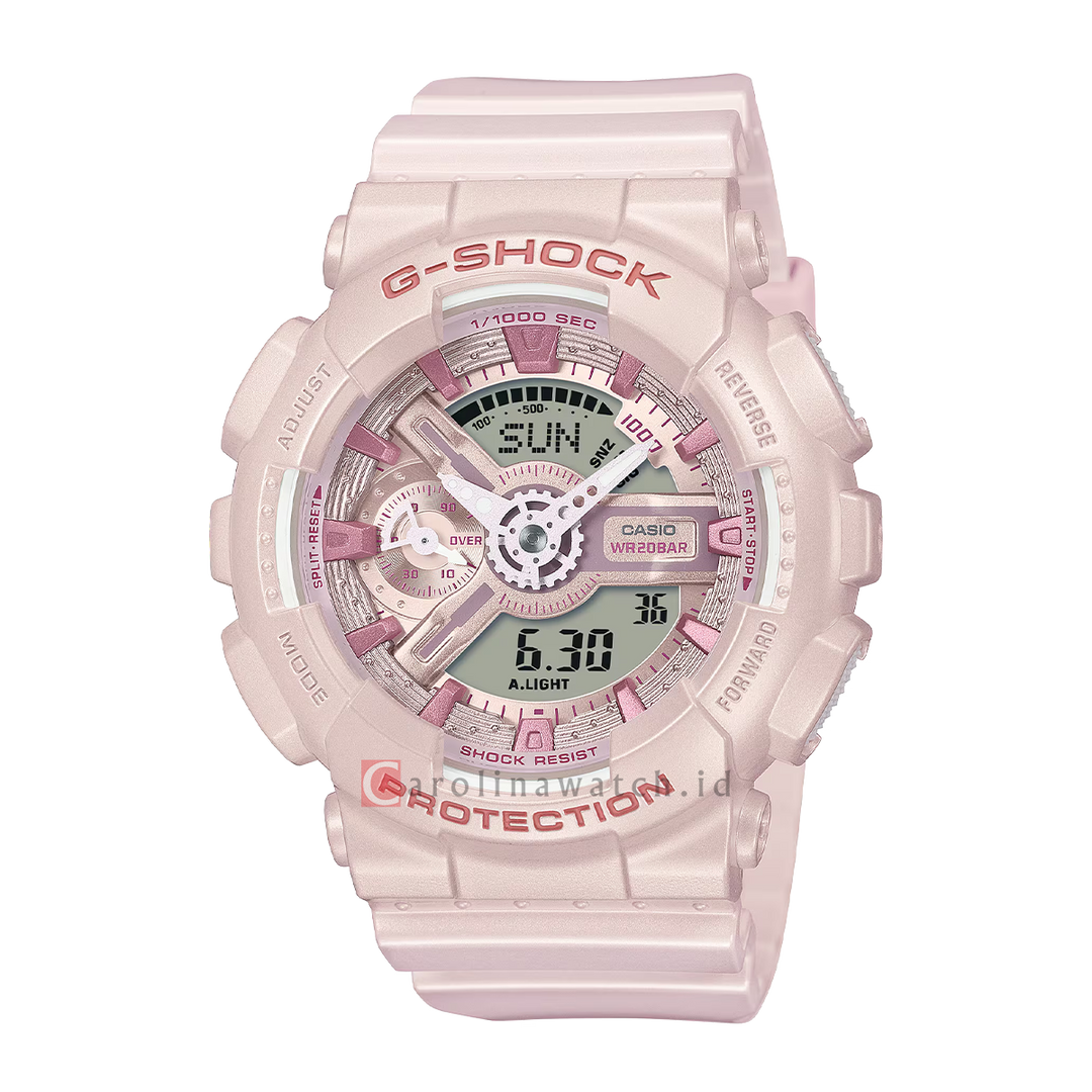 Jam Tangan Casio G-Shock GMA-S110ST-4A Silk Texture Series Women Pink Dial Pink Resin Band