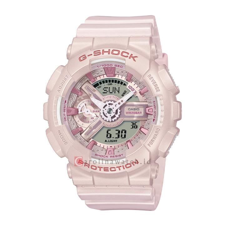 Jam Tangan Casio G-Shock GMA-S110ST-4A Silk Texture Series Women Pink Dial Pink Resin Band