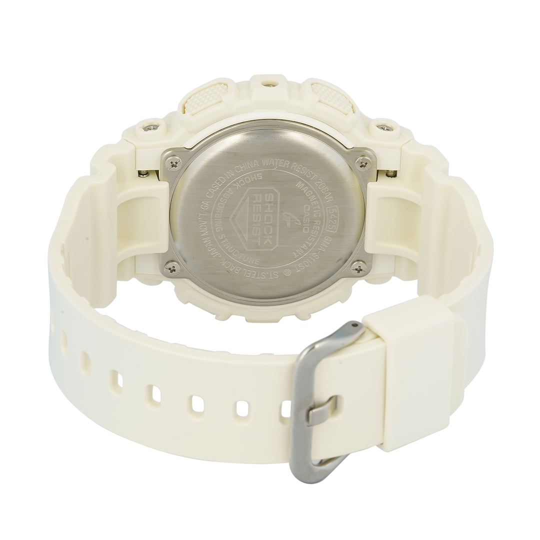 Jam Tangan Casio G-Shock GMA-S110ST-7A Silk Texture Series Women White Dial White Resin Band