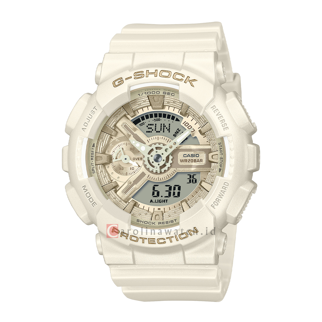 Jam Tangan Casio G-Shock GMA-S110ST-7A Silk Texture Series Women White Dial White Resin Band