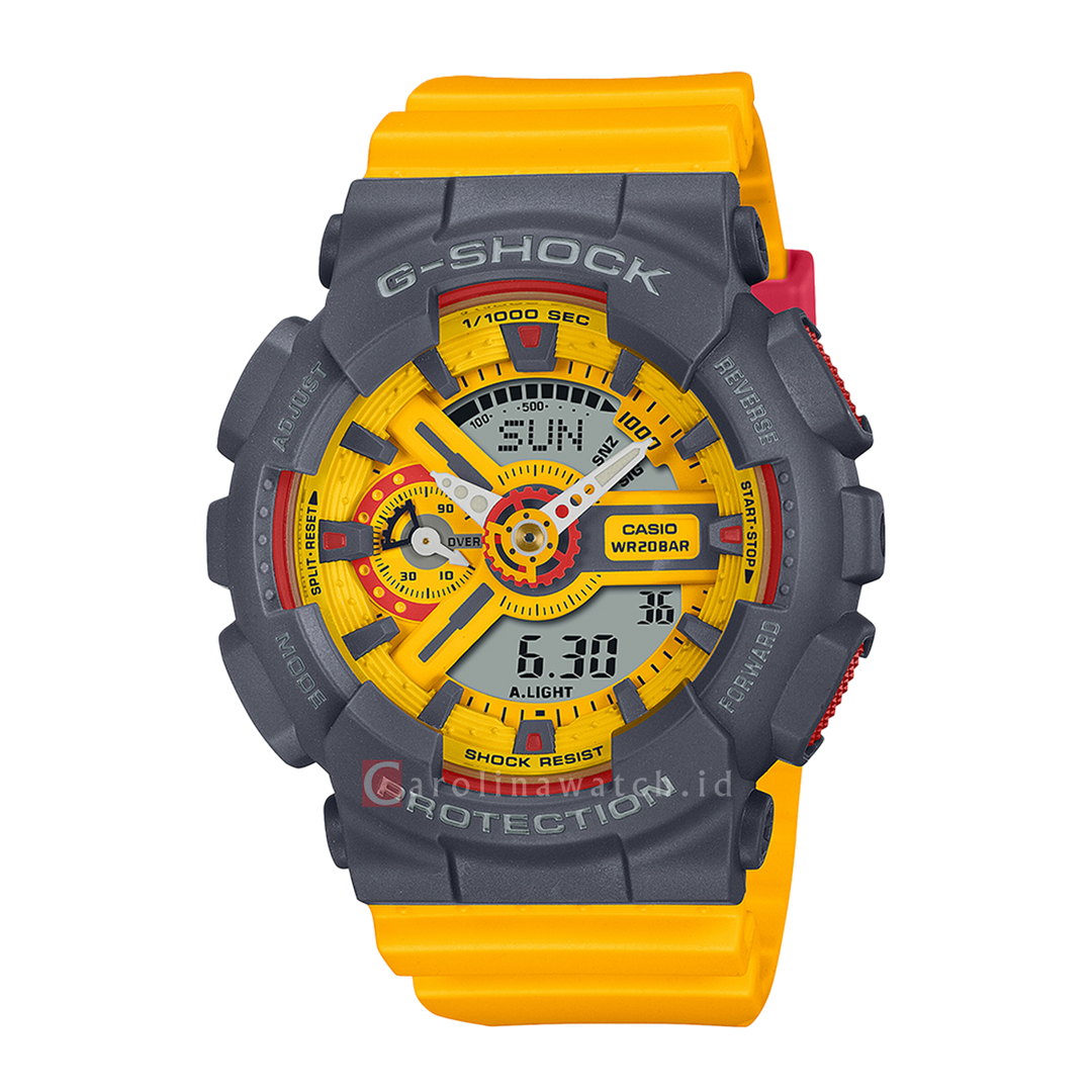 Jam Tangan CASIO G SHOCK GMA-S110Y-9A Women Digital Analog Dial Yellow Resin Band