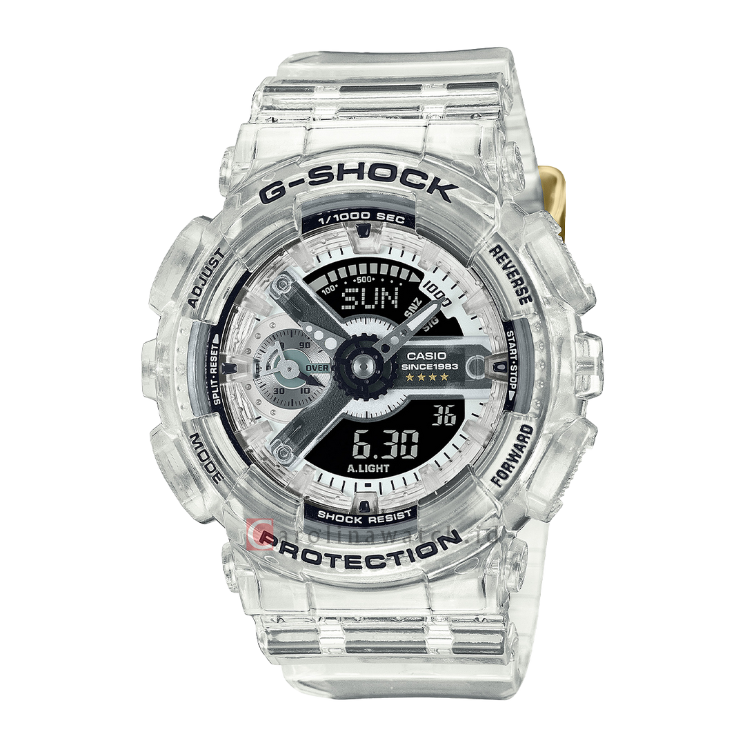 Jam Tangan Casio G-Shock GMA-S114RX-7A Women 40th Anniversary Clear Remix White Transparent Resin Band Limited Edition