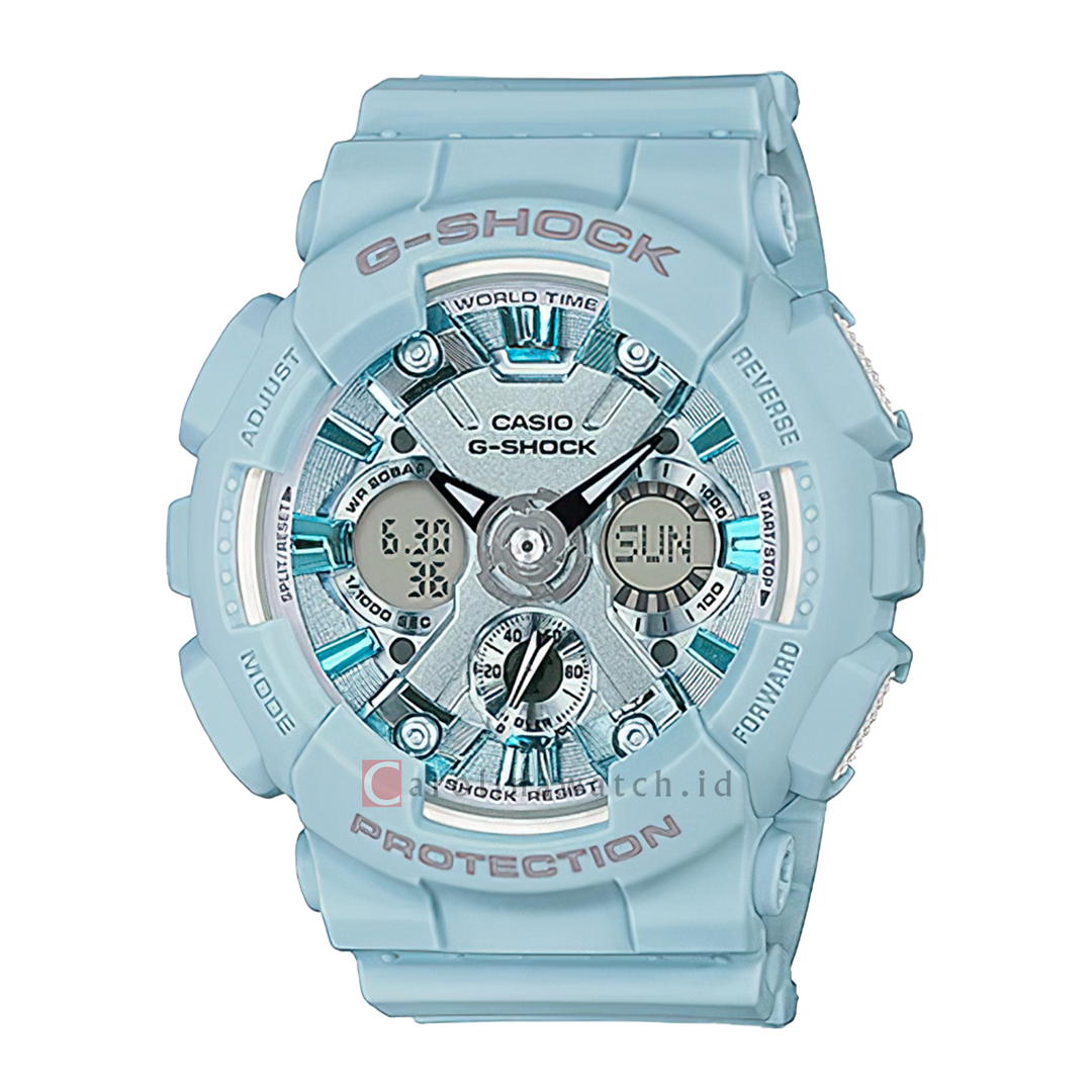 Jam Tangan CASIO G SHOCK GMA-S120DP-2A Unisex Digital Analog Dial Blue Resin Band