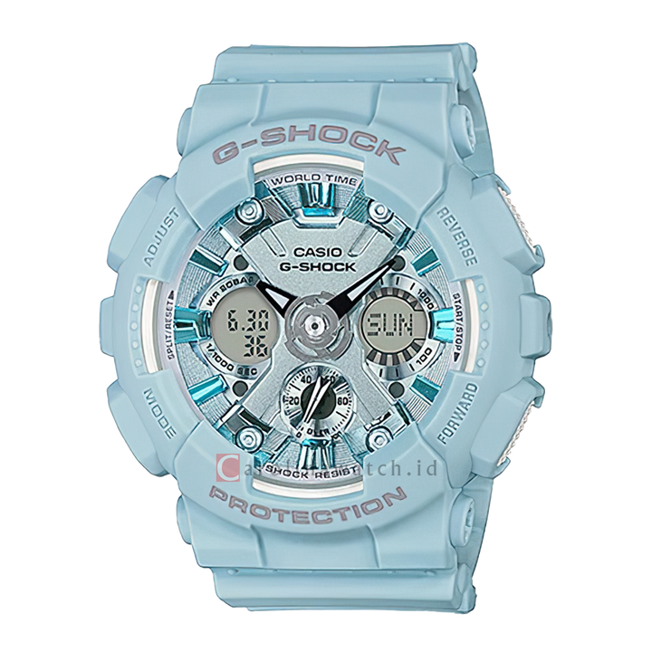 Jam Tangan CASIO G SHOCK GMA-S120DP-2A Unisex Digital Analog Dial Blue Resin Band