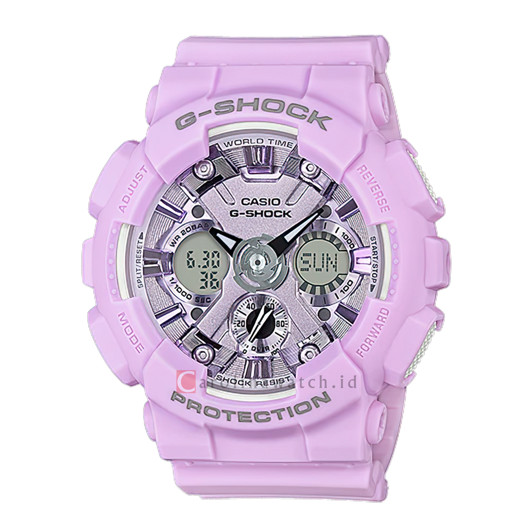 Jam Tangan CASIO G SHOCK GMA-S120DP-6A Unisex Digital Analog Dial Pink Resin Band