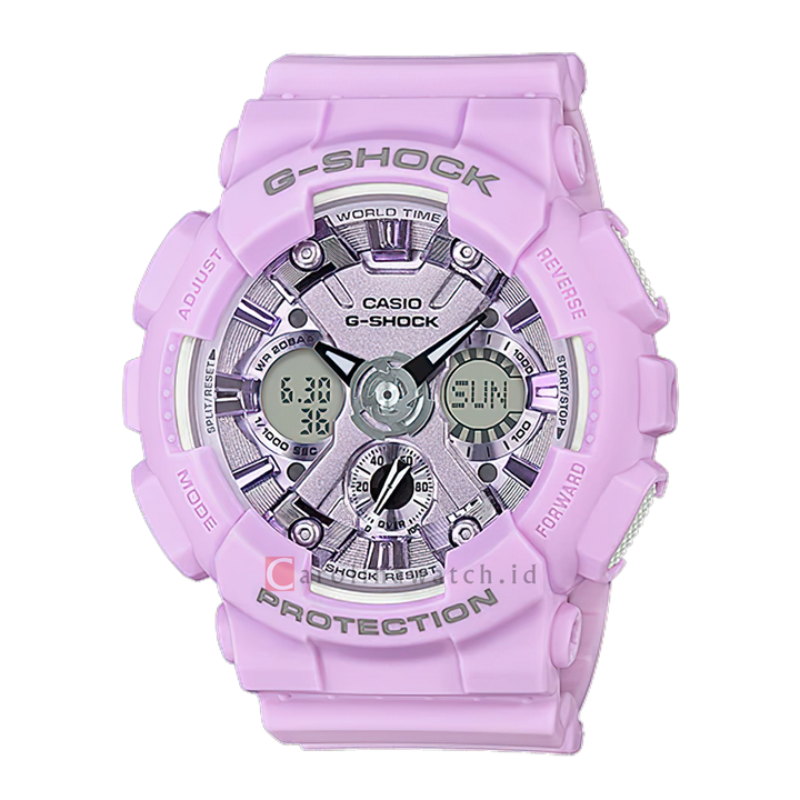 Jam Tangan CASIO G SHOCK GMA-S120DP-6A Unisex Digital Analog Dial Pink Resin Band