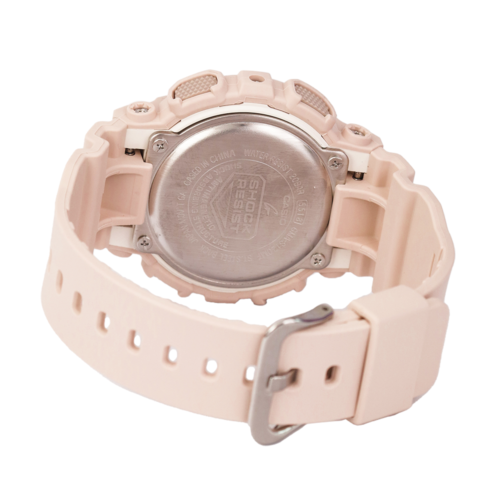 Jam Tangan CASIO G SHOCK GMA-S120MF-4A Women Rose Gold Digital Analog Dial Soft Pink Resin Band